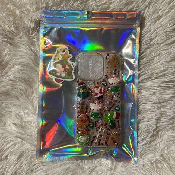 Handmade Christmas Holiday Hello Kitty Kawaii Charm Junk iPhone 16 Pro Case - Picture 3 of 3